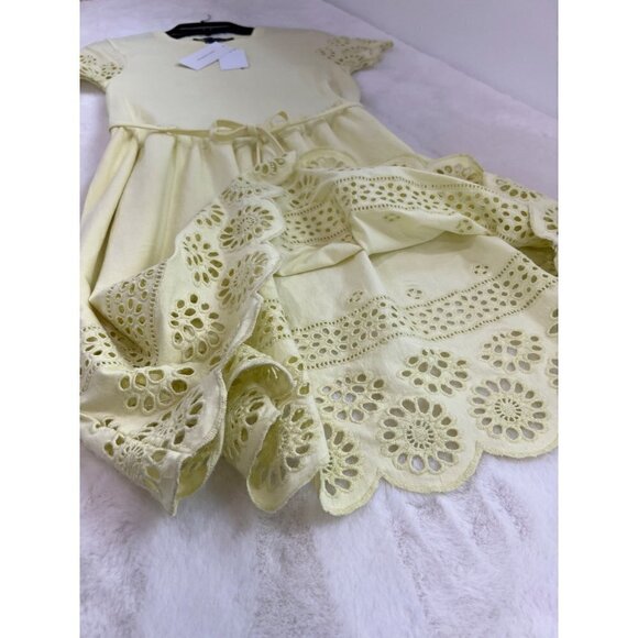 NWTD French Connection Size 0 Santoline Jersey Dress Yellow MSRP $98 - Picture 7 of 11